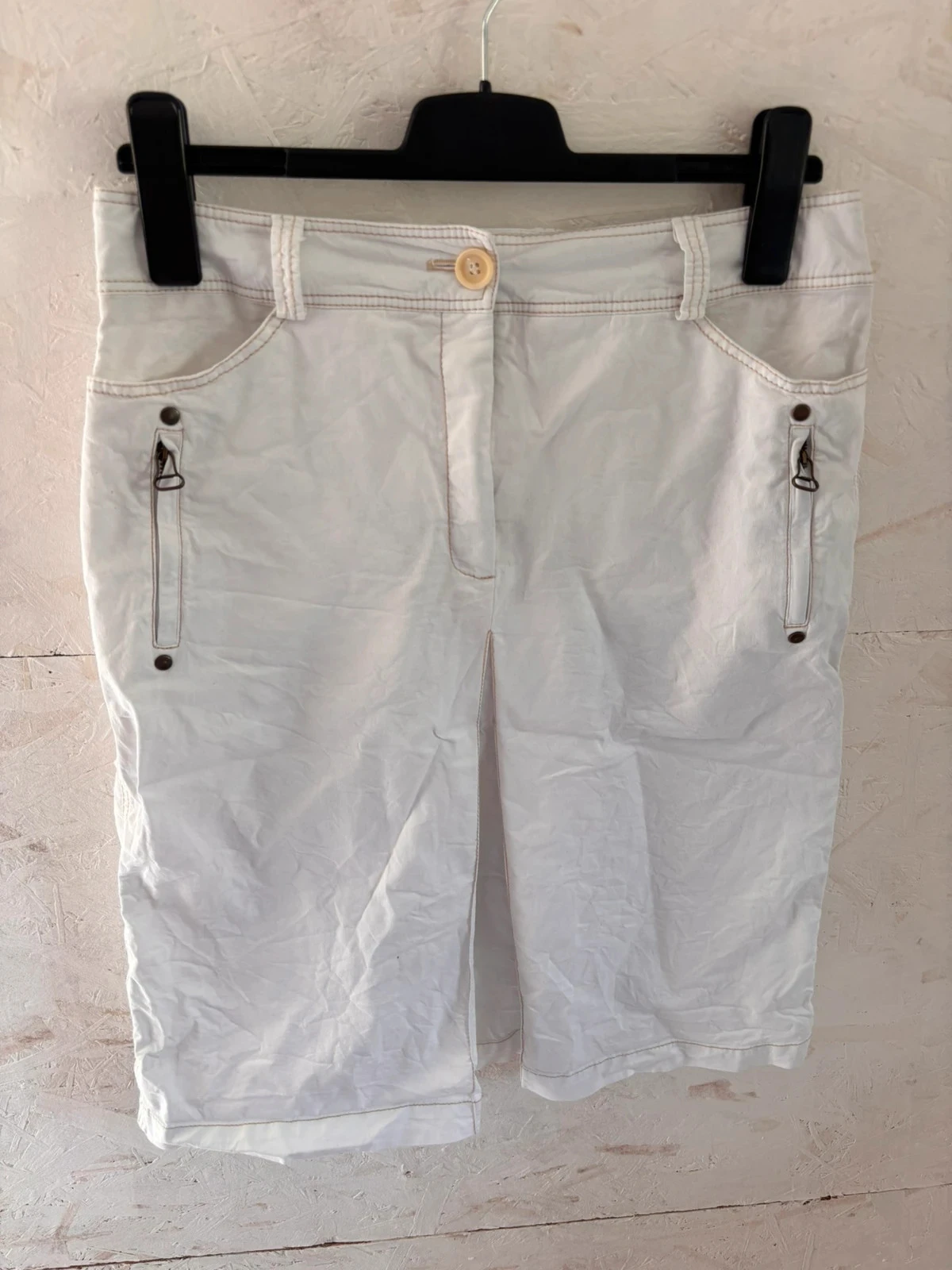 Falda recta blanca estilo safari Jodhpur (Galeries Lafayette) Talla 40 estimada – Muy buen estado – photo 3